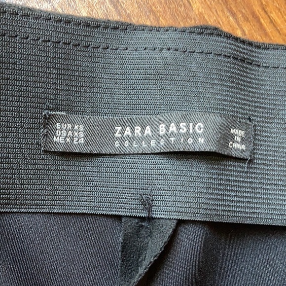 Zara basics black faux suede leather pants size XS - Picture 7 of 11